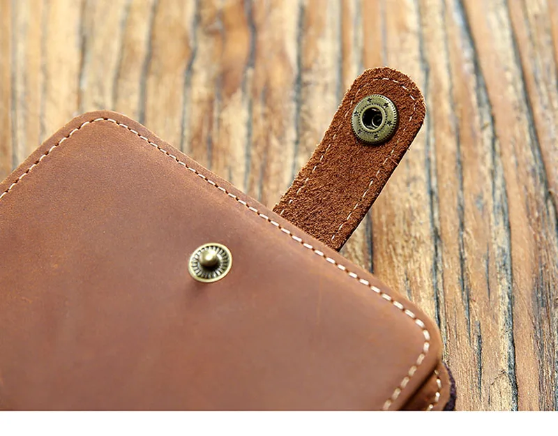 AETOO оригинальный ручной работы в стиле ретро мужской кожаный короткий кошелек кожаный бумажник Повседневный Кошелек на молнии мужская