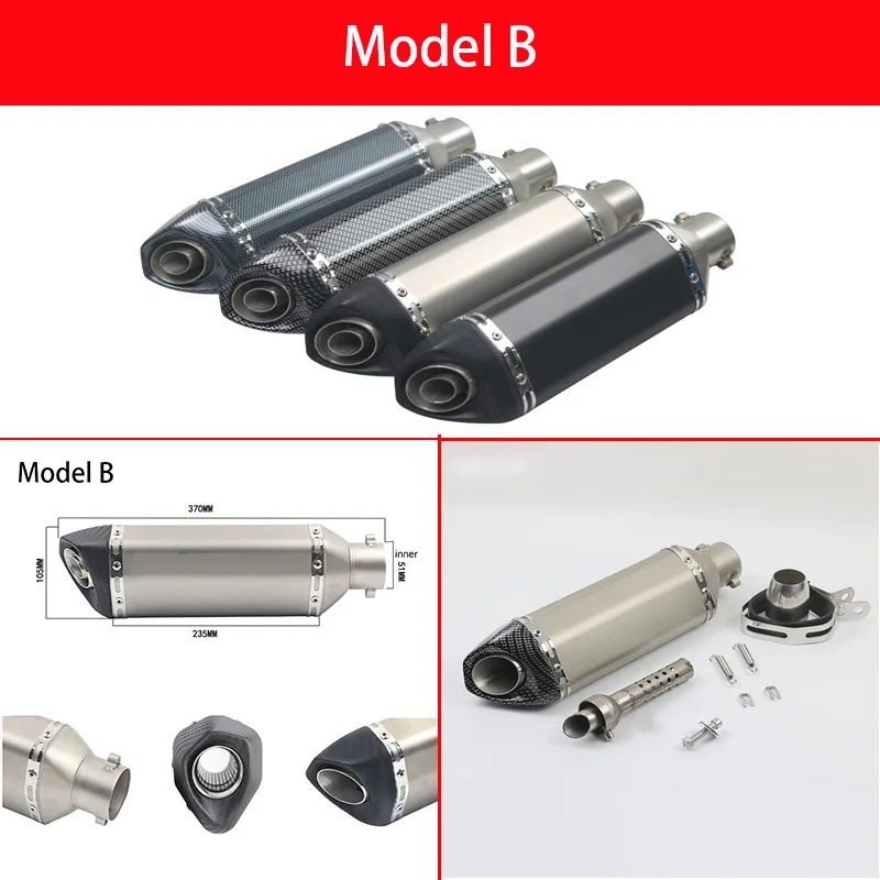 Универсальный 51 мм мотоциклетная выхлопная труба с глушителем мото велосипедный горшок Escape для Yamaha Honda KTM Kawasaki Ducati Slip-on