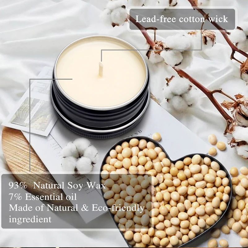 YINUO CANDLE 5PCS/Set Smokeless Scented Candles Natural Soy Wax Aromatherapy Candle Prefect for Traveling Christmas Gift