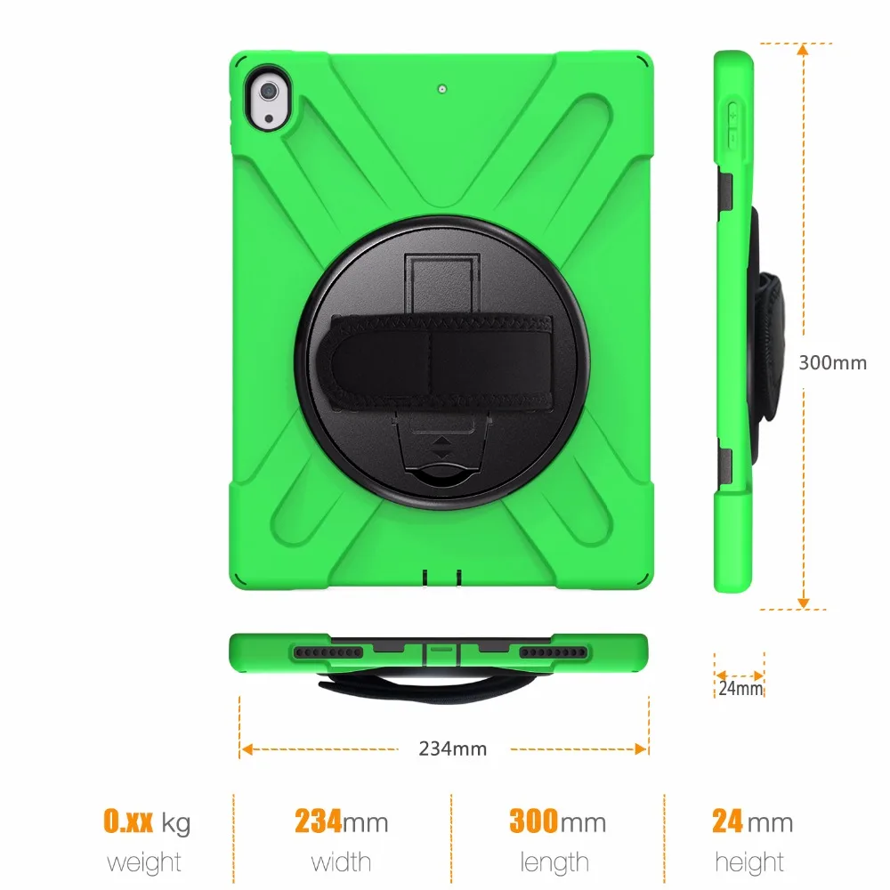 Чехол для Apple iPad Pro 12,9 12,9 силиконовый чехол 360 Вращающийся противоударный ремешок на плечо Coque Funda