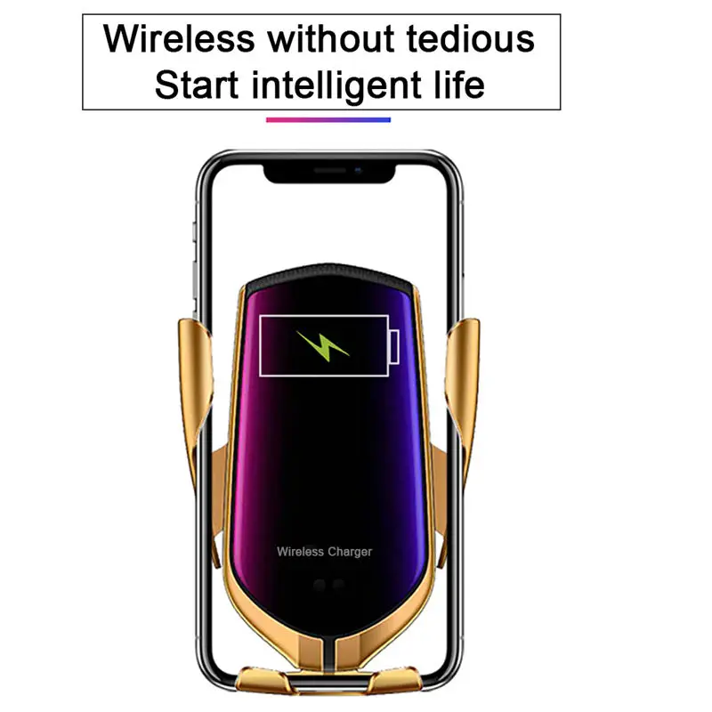 Прямая поставка TikTok автомобильный держатель телефона автоматический зажим быстрая Беспроводная зарядка для iPhone11 Xs Max XR samsung S9 S10 huawei