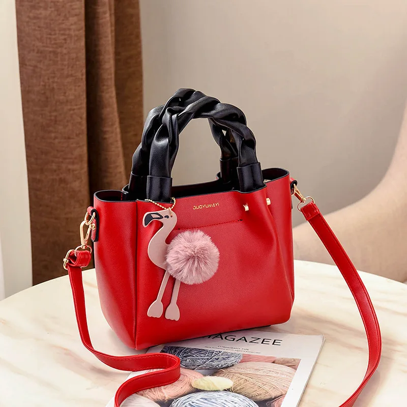 Nuevo diseño bolso de mujer bolso de mano de mujer de bolsillo de teléfono suave bolso de mano Flap flamenco borla de cuero mujeres hombro bandolera