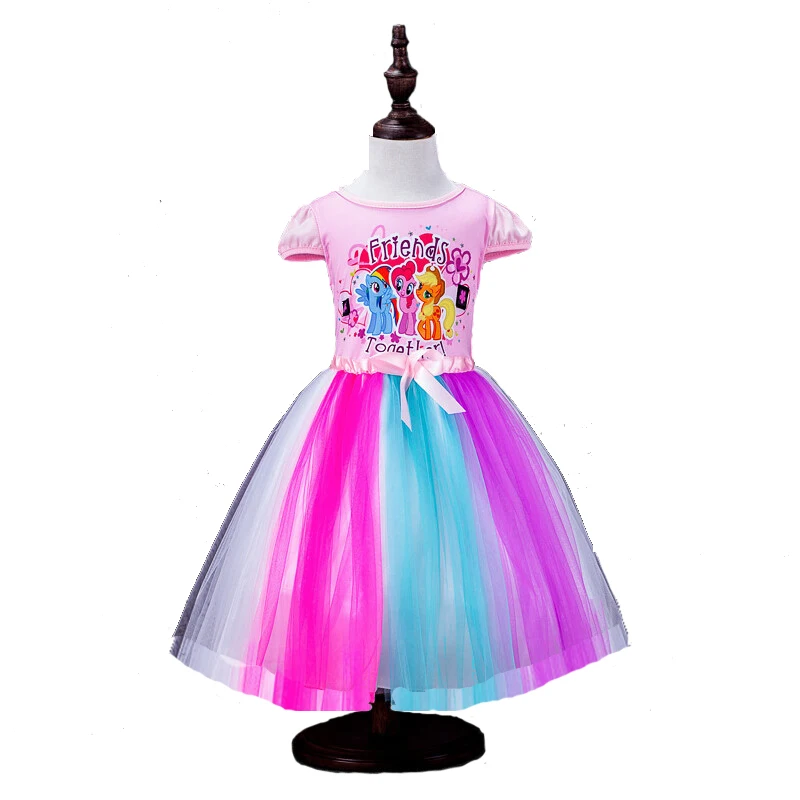 

Summer girl dress 2016 New snow queen elsa dress princess Christmas party costume kids clothes child's wear with lace vestido