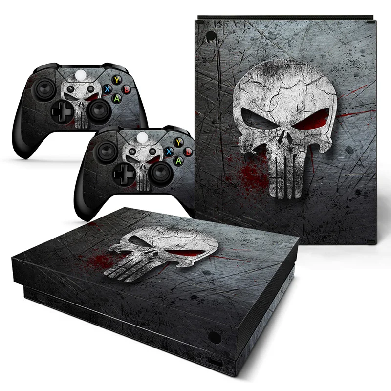 

Free drop shipping Removable skin sticker for XBOX one X with console skin and two wireless controllers ski #TN-XBONEX-0889