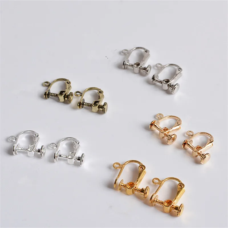 20pcs/lot 12*12MM screw ear clip No pierced ear clip stud earrings
