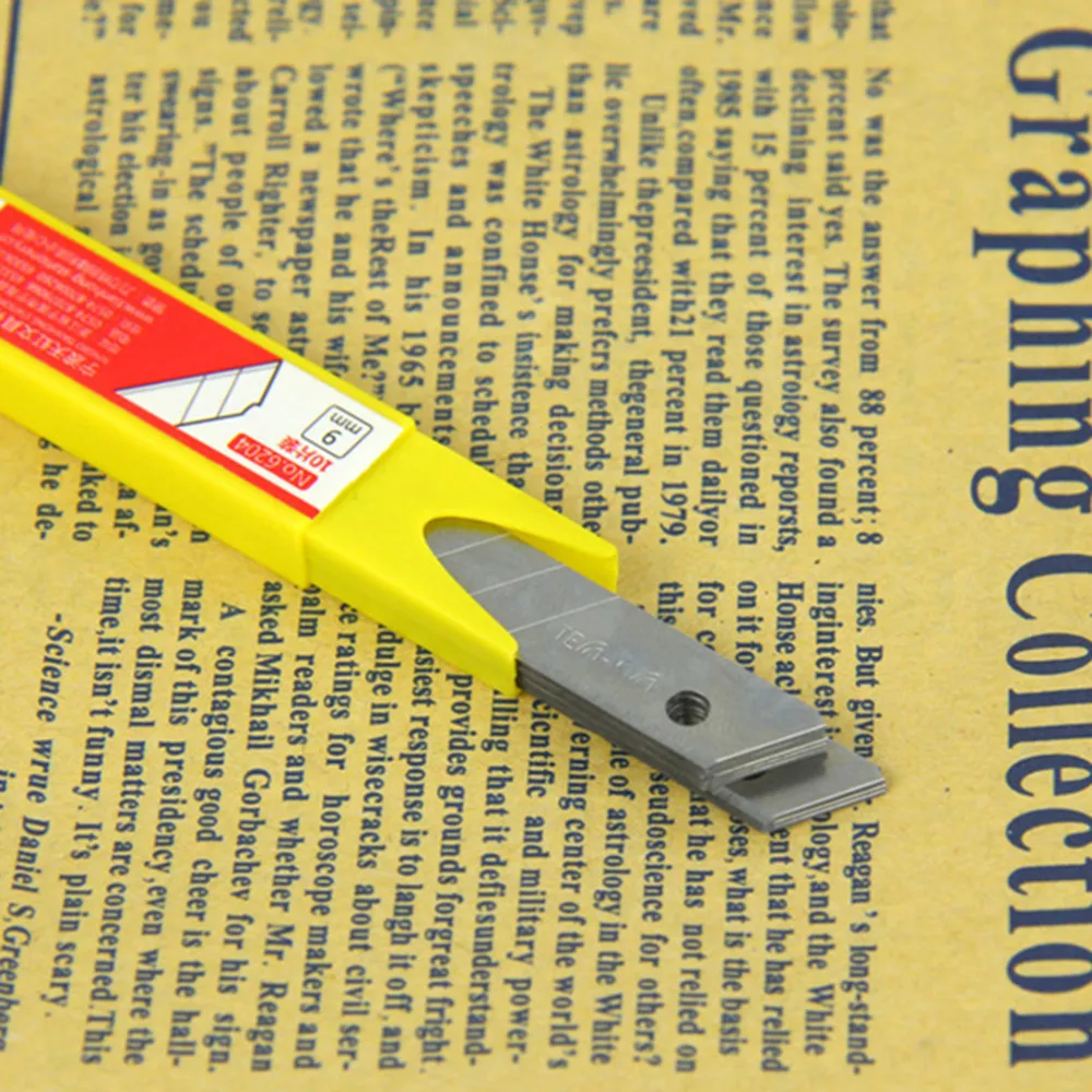 Прочный для использования TENWIN 6204 10 шт./компл. офисные школьные лезвия для творчества триммер 9 мм бумага искусство DIY режущий инструмент нож