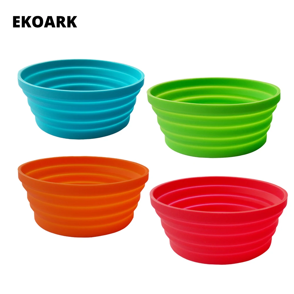 350mlSiliconeCollapsibleBowl4ColorTravelFoldingBowlOutdoor