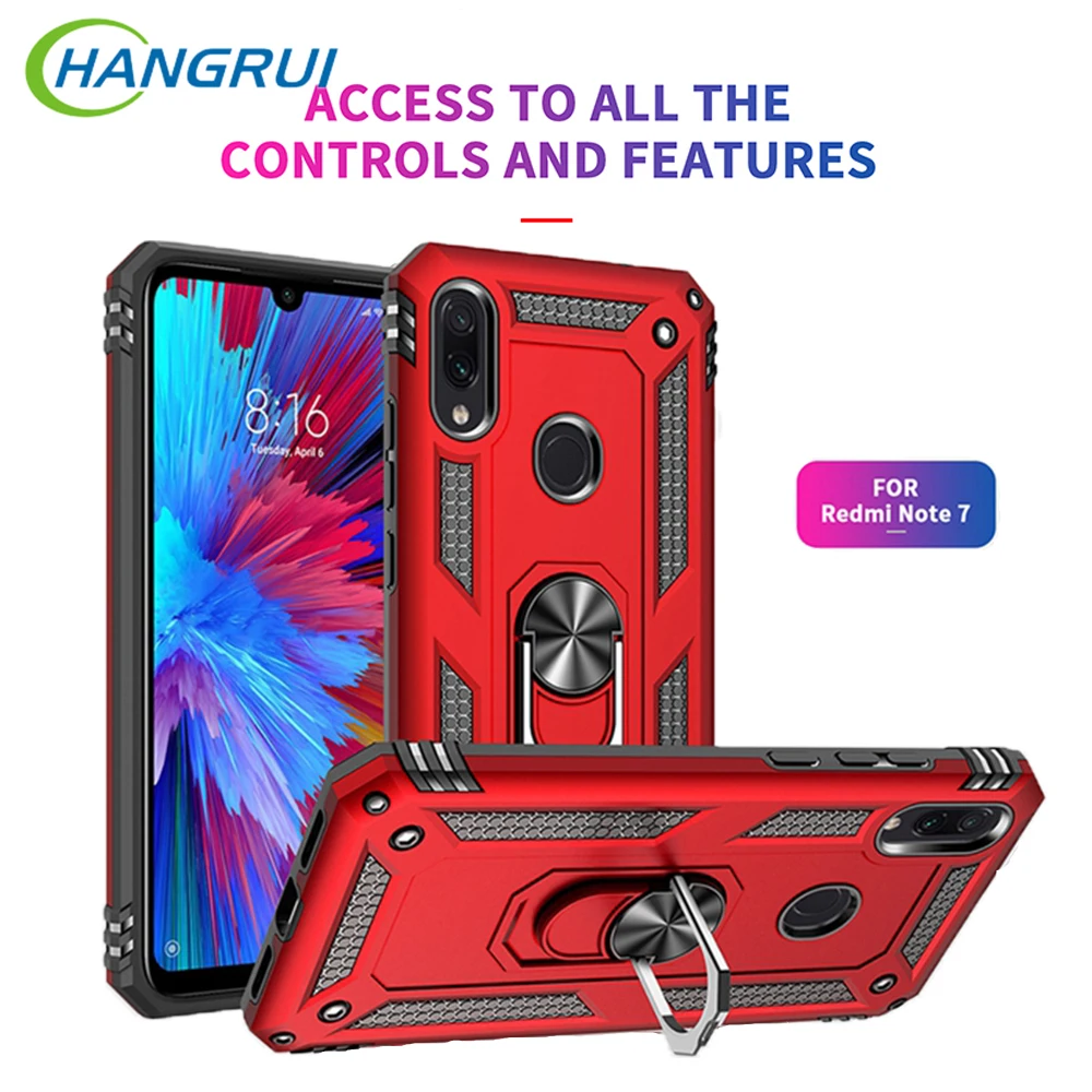 

Hangrui Case For Xiaomi Redmi Note 7 Case Redmi Note 7 Pro Silicone Fiber Armor Bumper Shockproof Phone Case xioami Redmi7 Coque