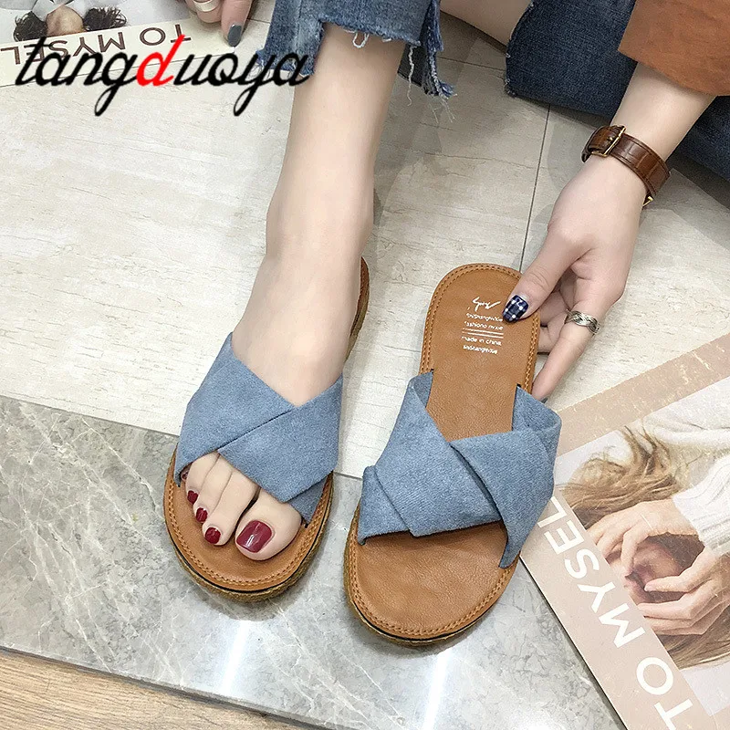 

2019 new summer slippers women cut out beach sandals women slides slippers indoor slip on flip flops women beach