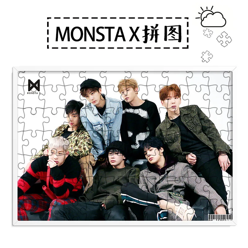 Пазлы MONSTA X THE CODE 120 шт. с фоторамкой настольное украшение коллекция фанатов KPOP