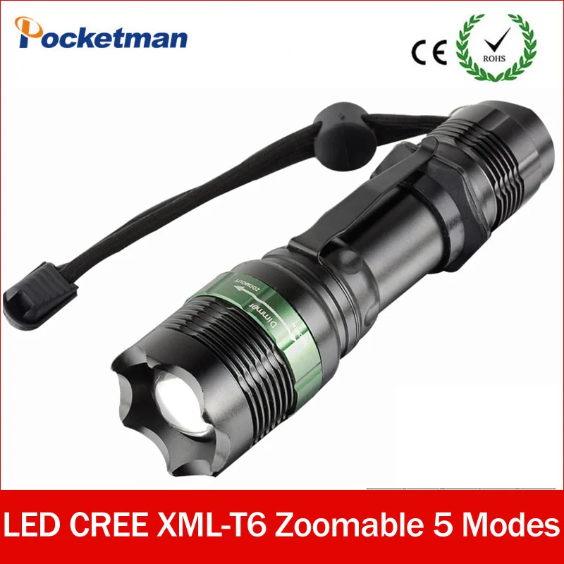 zk50 Ultra bright led flashlight linterna zoomable torch 5 Modes lampe torche xml t6 For 3xAAA