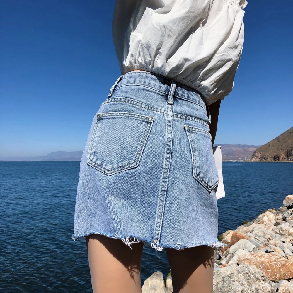 Blue Pockets Casual Mini Denim Skirt 2019 Spring Summer New Bodycon Women Skirt Basic Women Jeans Skirt High Waist Saias Blue Pockets Casual Mini Denim Skirt 2019 Spring Summer New Bodycon Women Skirt Basic Women Jeans Skirt High Waist Saias