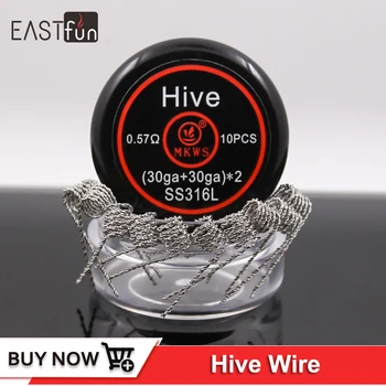 

Hive Wire premade wires SS316L 0.57ohm NI80 0.46ohm coils Heating Resistance coil for rda rta rdta Electronic Cigarette Atomizer