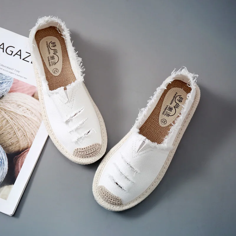 

Dropshipping Women Flats Shoes Slip on Casual Ladies Canvas Lazy Loafers Breathable Espadrilles 2019 Spring Autumn Footwear New