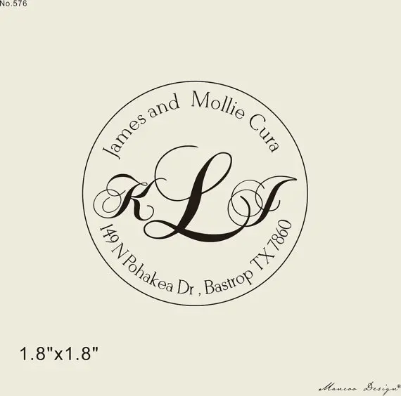 monogram rubber stamp custom initial logo stamp custom family