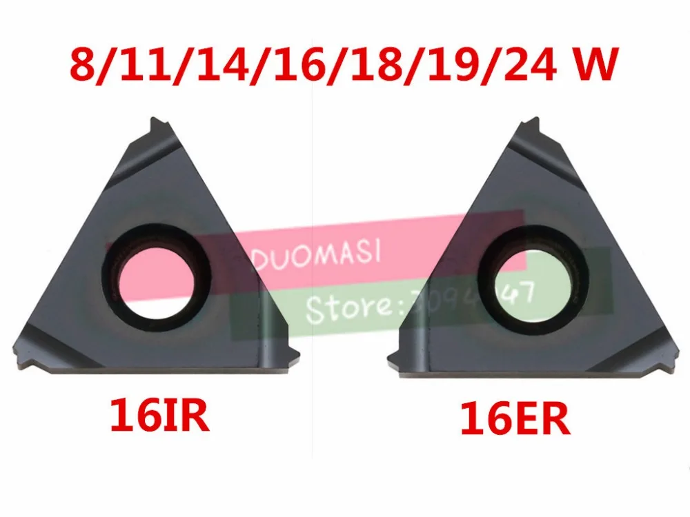 

10PCS 16ER 16IR 8/11/14/16/18/19/24W, tungsten carbide turning threading insert Whitworth - 55 degree Balck coationg
