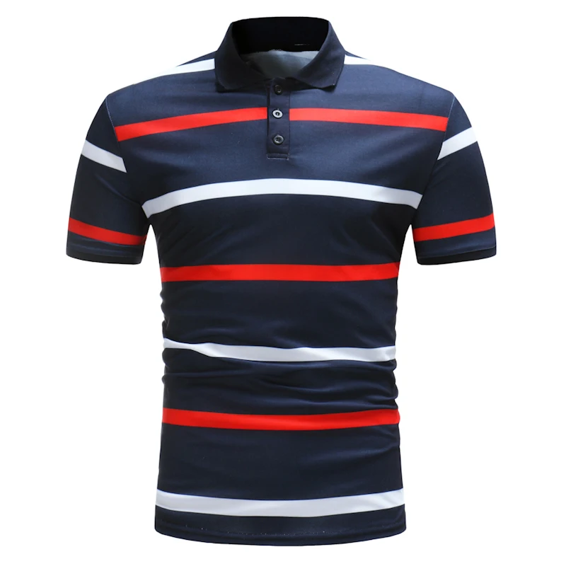Летняя новая брендовая мужская рубашка поло с модным принтом в горошек Camisa