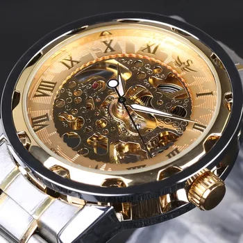 

Sewor Top Brand Luxury Men Watches Male Clock Men Casual Clock Montre Mechanical Skeleton Watch Transparent Gold Watch Relogi