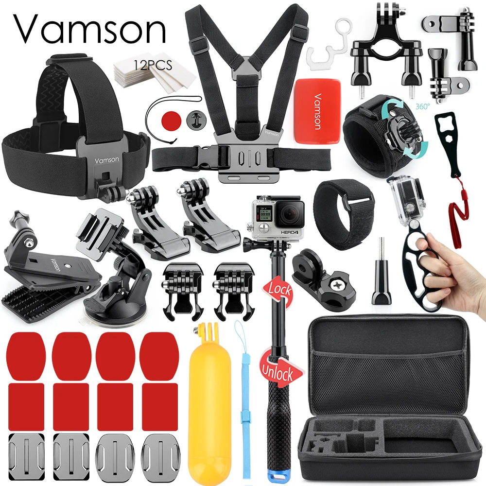 Набор аксессуаров Vamson VS55 для экшн Камеры Gopro Hero 8 7 Black 6 5 Xiaomi Yi 4K DJI OSMO|Чехлы