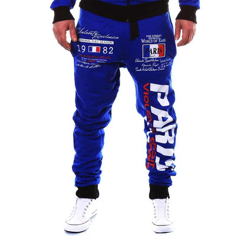 Mens Joggers Trousers 2017 New High Quality Brand Men Pants Printed Letters Convergent Sweatpants Free Shipping Pants clothing