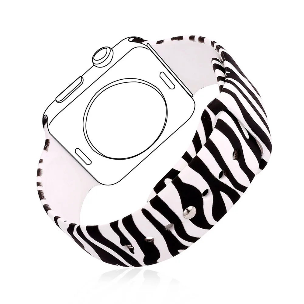 Watchbands For AppleWatch Series 1 2 Silicone Strap 38MM 42MM Watch Band Stripe Line Wholesale For