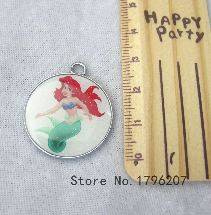

10 Pcs Mermaid Princess Cartoon Charm Necklace/Bracelet/Earrings Pendants DIY Jewelry Making Accessories T-39