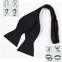 KLV Мужской Шелковый атласный однотонный черный Официальный галстук-бабочка Свадебный галстук галстуки нежные итальянские атласные черные модные галстуки-бабочки