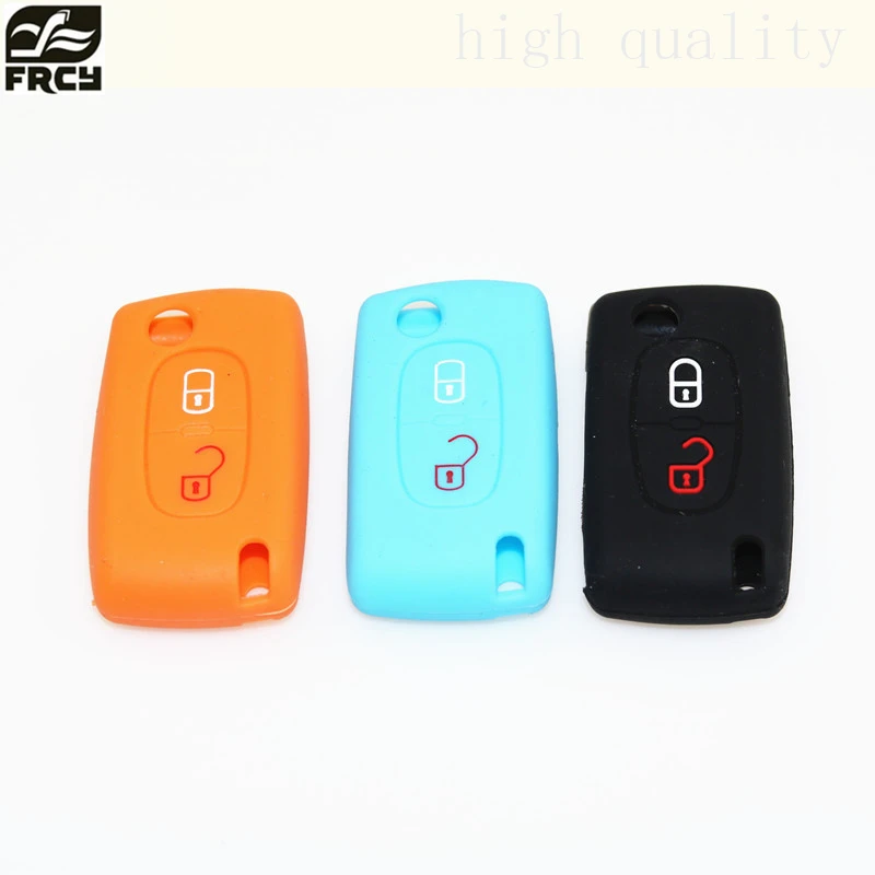 Новый силиконовый чехол сумка 2 Пуговицы для Peugeot 206 207 307 308 407 408 Citroen C2 C3 C4 C4L c5 c6 Quatre
