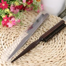 1 шт. Новая мода пушистое блюдо расческа для волос Щетина Щетка для волос с деревянной ручкой Парикмахерская инструмент