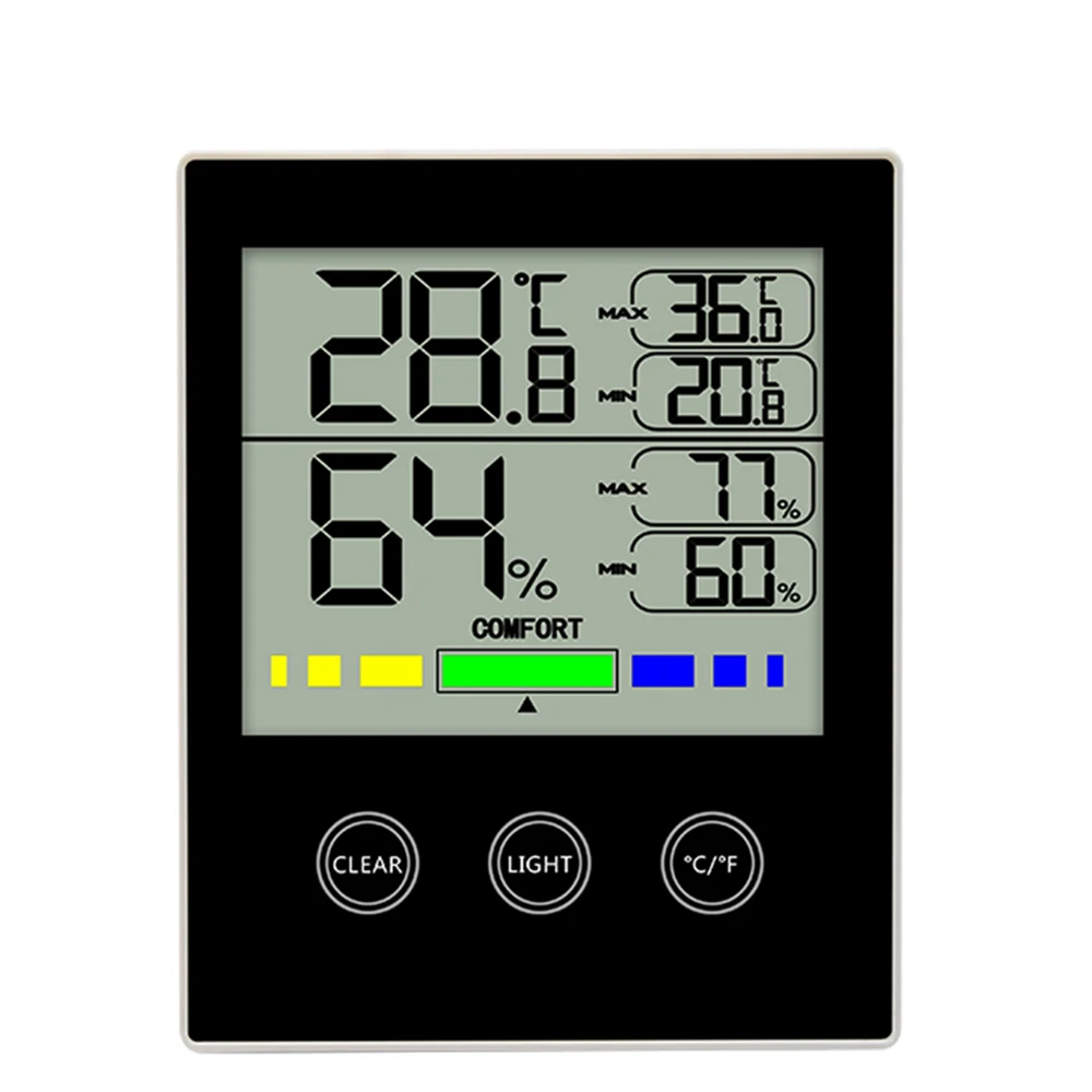 

Flower House Temperature Hygrometer High Precision Touch Electronic Digital Display LCD Weather Station Temperature Humidity