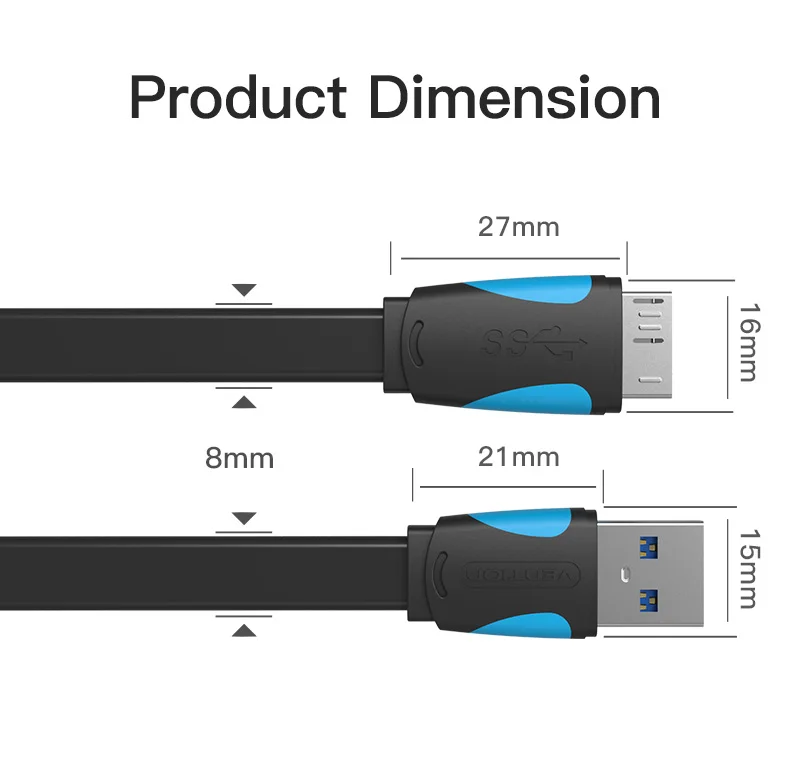 Кабель Vention Micro USB 3,0 1 м 0,5 м быстрое зарядное устройство USB кабель для синхронизации данных USB 3,0 кабель для мобильного телефона для samsung S5 жесткий диск 2 м