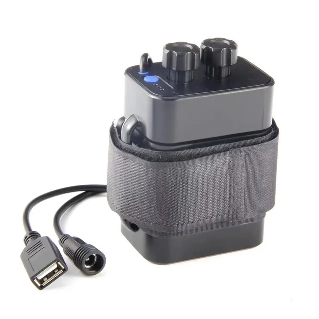 DC 8.4V USB 5V 6 x 18650 Water Resistant Battery Pack Case House Cover Box For Bike Headlight Bicycle Light Lamp & Phone Black