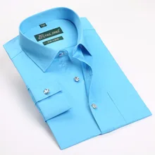 Высокий класс рекомендуем хлопок Алмазный Кнопка отложной воротник Длинные рукава Свадебная вечеринка мужская деловая Мужская классическая рубашка