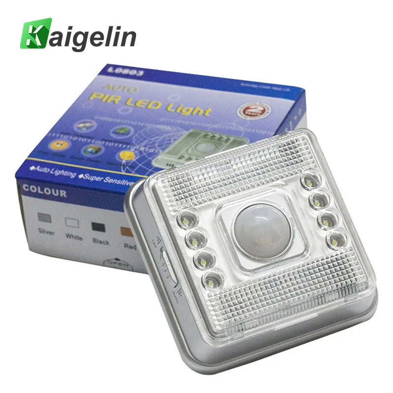 

Motion sensor light 8 LED Light Lamp PIR Auto Sensor Motion Wireless Infrared Home Outdoor Detector led lighting Fast shipping