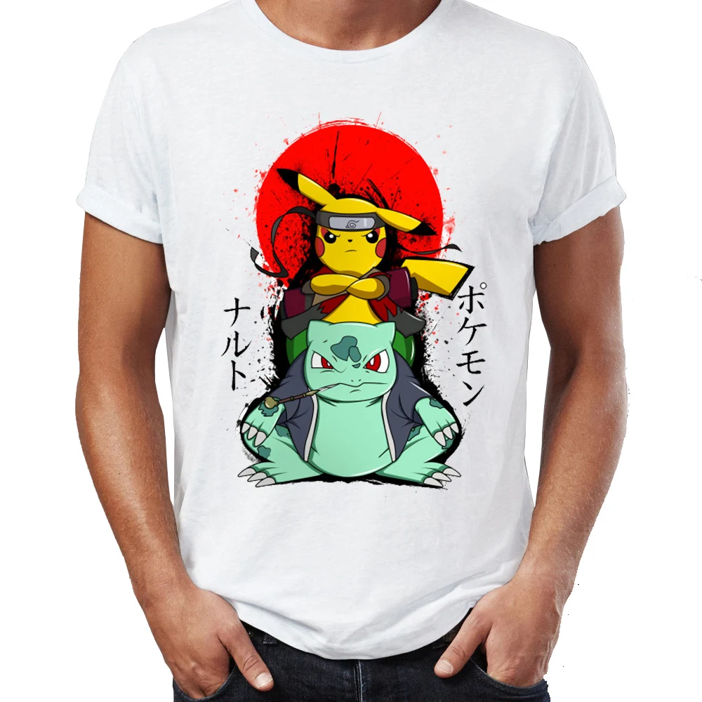 A197M Мужская футболка Chidori Sasuke Naruto Pikachu Pokemon Awesome художественная рисованная Футболка с принтом - Цвет: A197M