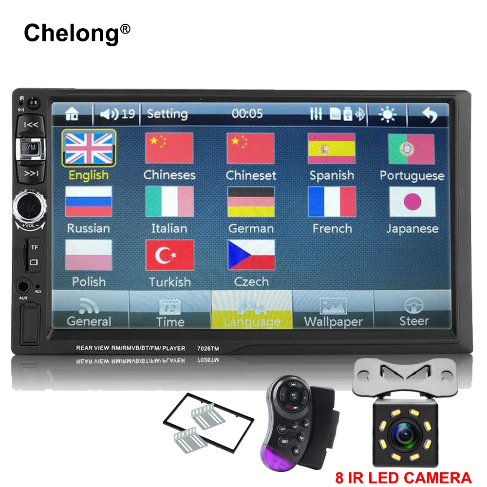 

Bluetooth touch screen car radio AUX IN USB TF MP5 mp4 android phone screen mirroring with rear camera 7 inch 2 din stereo