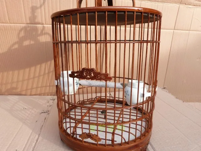 

Bird cage , thruputs bamboo bird cage with cloth cover and bowl