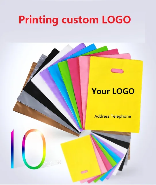 Us 869 13 Off 500pcs Lot Customized Company Logo Ping Bags Printed Plastic Packaging Bag Custom Gift Whole In