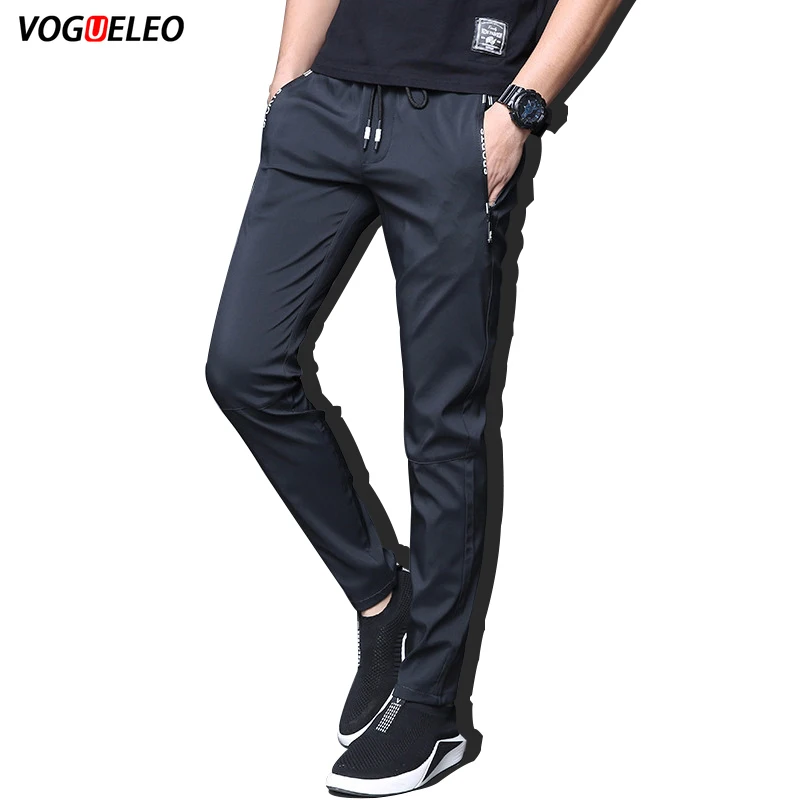 

VOGUELEO 2019 New Style Pencil Pants Men Korean Version Casual Spring Summer Sports Slim Skinny Full Length Lightweight