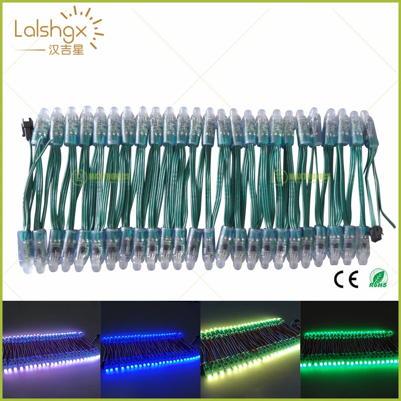 

100pcs WS2811 IC RGB Led Module String DC5V DC12V 12mm Green wire Waterproof IP68 Digital Full Color LED Pixel Light