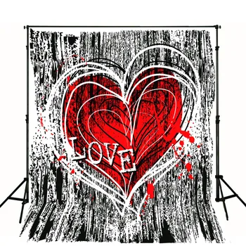 

TR Red Love Graffiti Wallpaper 5x7ft Photo Background Baby Children Photo Studio Props Photography Vinyl Cloth Backdrops