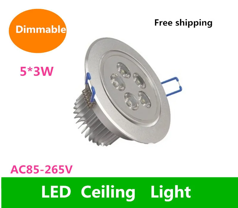 

Free shipping Dimmable 5*3W Ceiling downLight Fixture 110v 220v 50/60Hz Cold white/warm white 2 Years Warranty CE&ROHS