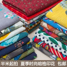 Весенне-летнее платье из хлопковой и льняной ткани, брюки с принтом, одежда из ткани