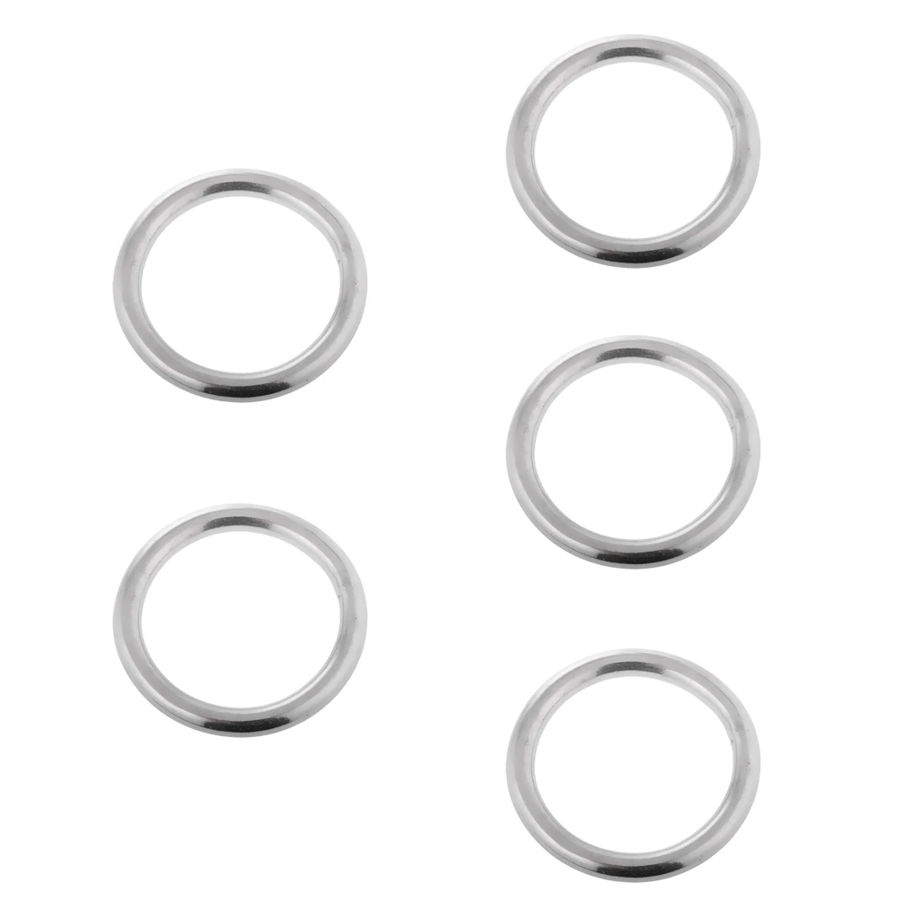 5x Polish 304 Stainless Steel O Ring Vessel Boat Ship Fastener 4*35mm for Luggage Bags Saddles Hammock Yoga Hanging Ring
