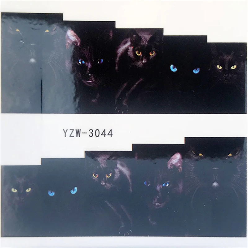 

LCJ 1 Sheet Animal Black Cat Designs Nail Art Stickers Water Transfer Nail Tips Decal DIY Accessory Beauty Nail Water Sticker