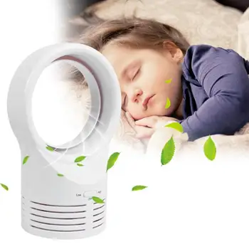 

Portable Handheld Mini Round Bladeless Fan Desktop Airflow Cooling Fan Blower Air Cooler for Bedroom Office