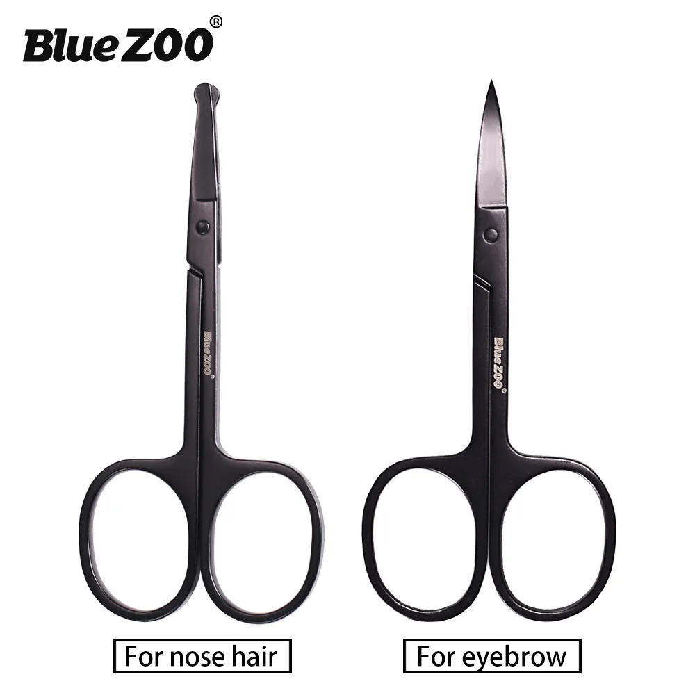 

2styles Eyebrow Scissor Eyebrow Trimmer Eyebrow Eyelashes Nose Hair Scissor Stainless Steel Manicure Scissors Cutter Nail Makeup