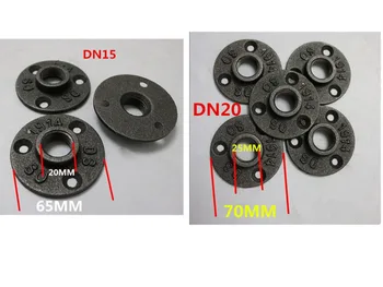 

4PCS casting Flanges DN15 DN20 Pipe Fittings Wall Mount Floor Antique 3 Hole Flange Piece casting Flanges