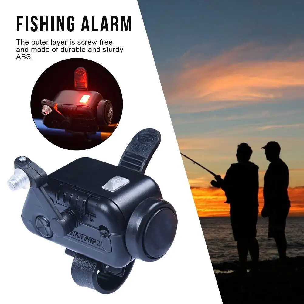 

1PCS 40g Fishing Electronic LED Light Fish Bite Sound Alarm Bell Clip On Fishing Rod Black Tackle Fishing Accessories