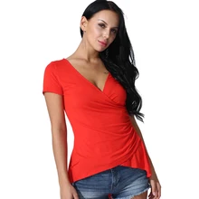 Новая весенняя женская летняя футболка, модная женская хлопковая рубашка с коротким рукавом, Однотонная рубашка с круглым вырезом, S-XL, 10 цветов на выбор